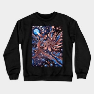 Other Worldly Designs- nebulas, stars, galaxies, planets with feathers Crewneck Sweatshirt